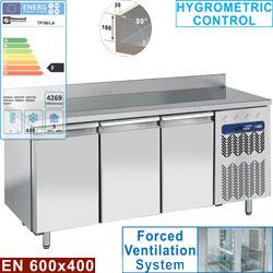 Table de congélation murale ventilée - 3 portes, format 600x400, capacité 550 litres - Modèle TP3B/LA_0