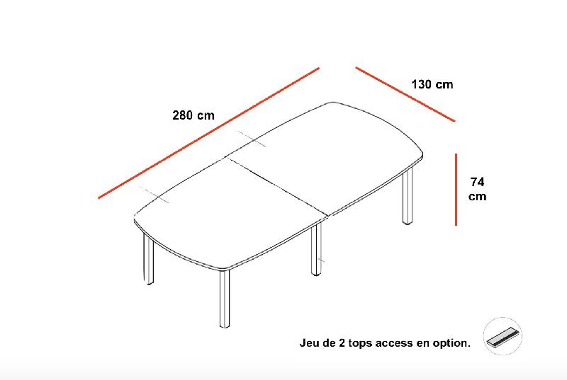 Table de réunion Yan - MDD - Oui, Blanc Pastel, Blanc 9010, 280_0