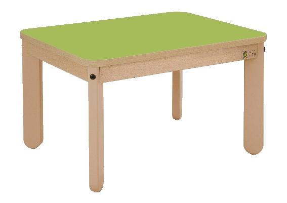 TABLE LILI 80 X 80 CM T1 PLATEAU VERT PIÉTEMENT HÊTRE - MANUTAN COLLECTIVITÉS