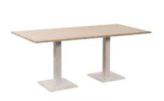 Table Luna Bois - 160 x 80 cm - Piètement dégagement latéral - Fût hêtre massif_0