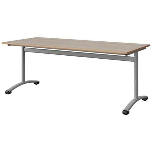 TABLE MALIBU 180X80 T5 DL STRA ALAISÉ ACACIA/GRIS 9006
