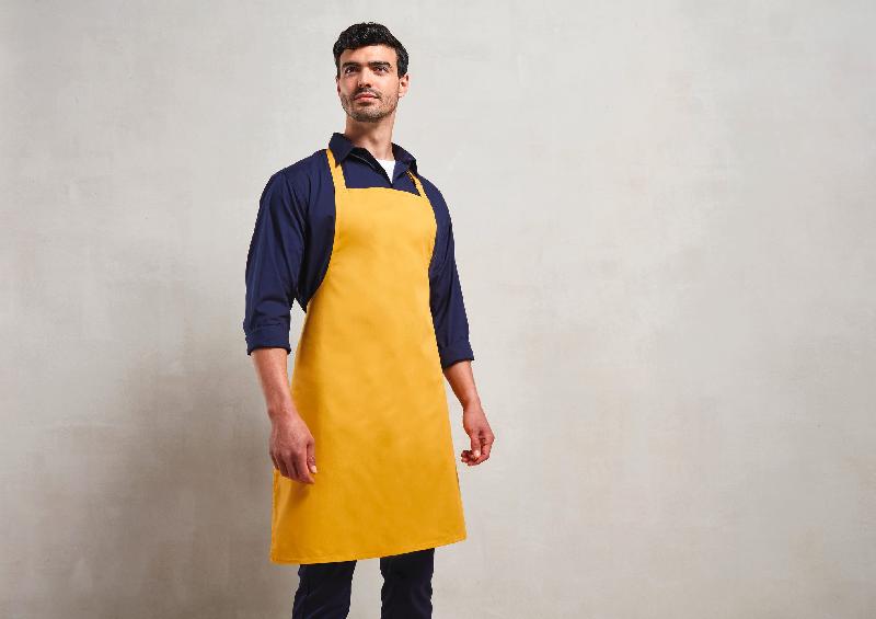 Tablier à bavette Colours - Réf: PR150 - 65% polyester / 35% coton, taille réglable, lavage industriel 85°C_0