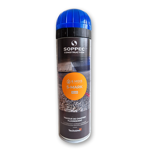 Traceur de chantier S-MARK fluo 3/6 mois 500ml - SOPPEC - Bleu_0