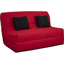 UB DESIGN Canapé lit Alix BZ 140 mousse 35 kg couette rouge_0