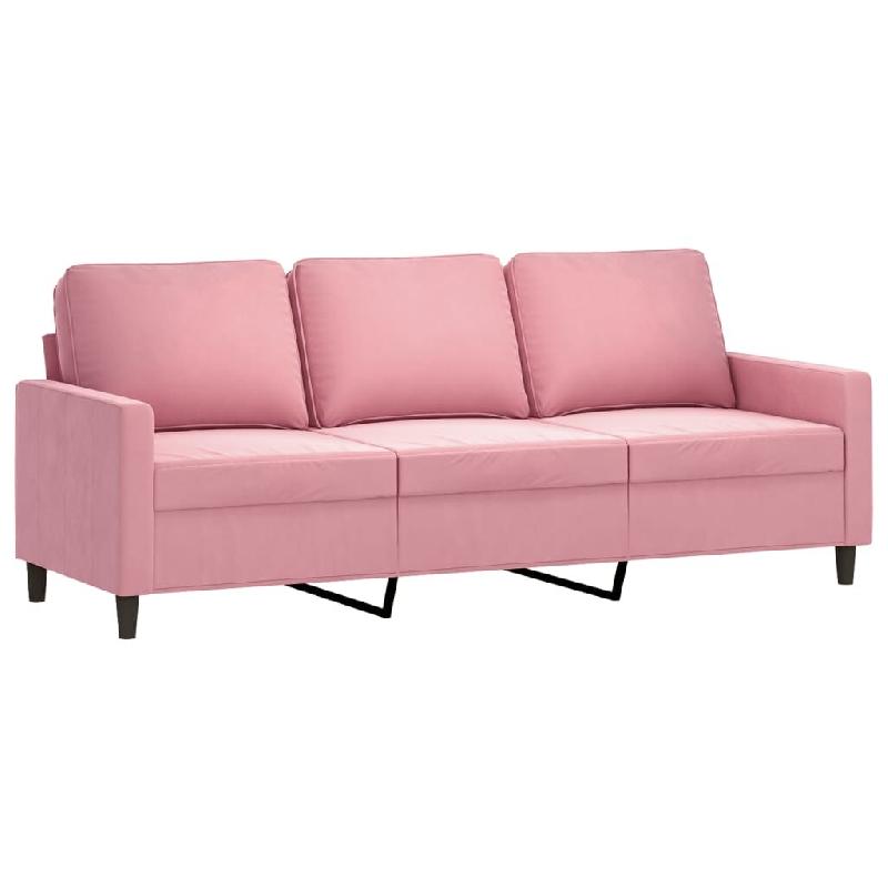 VidaXL Canapé à 3 places Rose 180 cm Velours Modèle Fervelorix - 359212_0