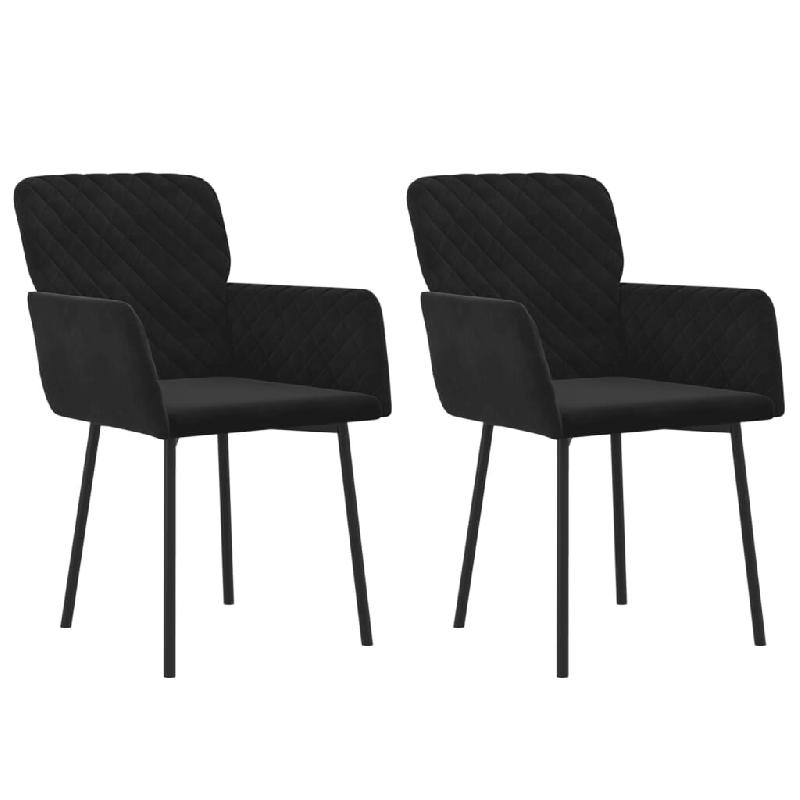 VidaXL Chaises à manger lot de 2 Noir Velours Modèle Atlas Ligne Plus - 344785_0