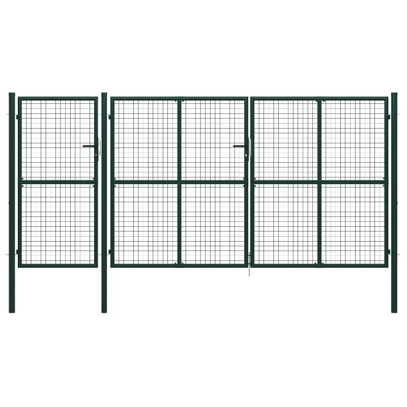 Vidaxl portail de jardin acier 400 x 150 cm vert 144313_0