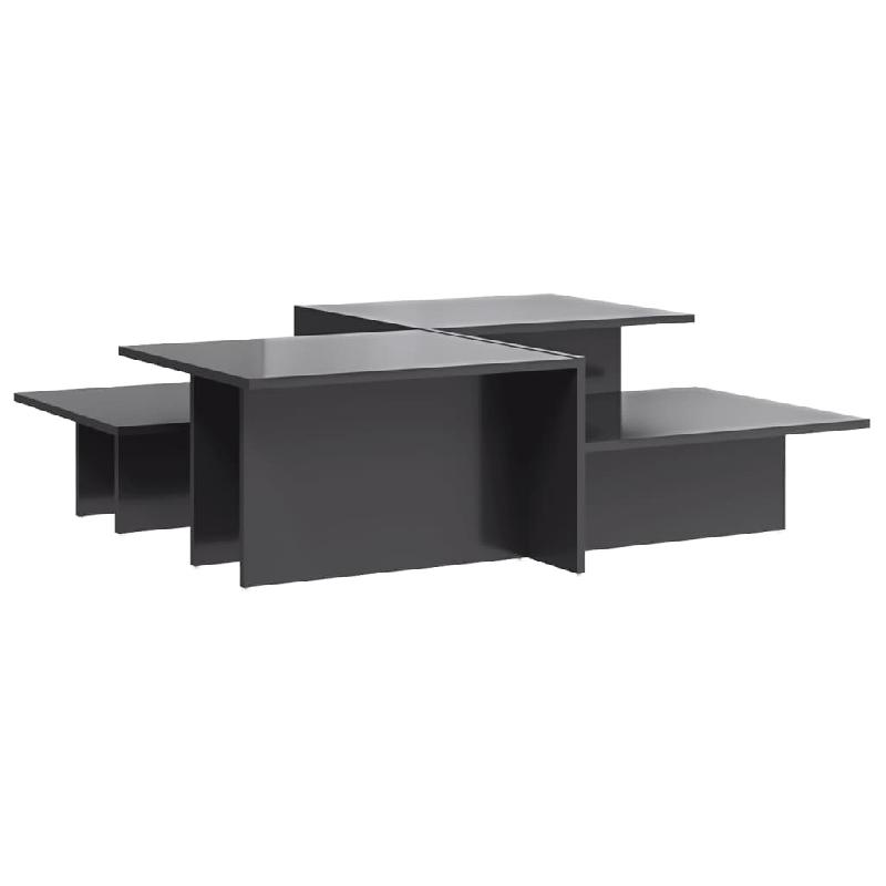 VidaXL Tables basses 2 pcs gris brillant bois d'ingénierie Modèle Apex Prime Pro - 3216157_0