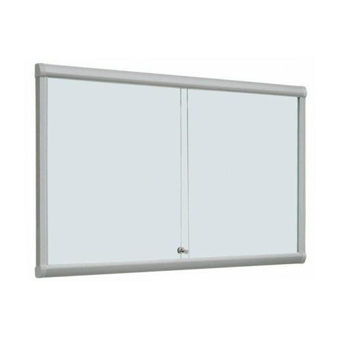 VITRINE D'INTÉRIEUR PORTES COULISSANTES LEADER - FOND ALUMINIUM - PORTE EN VERRE DE SÉCURITÉ