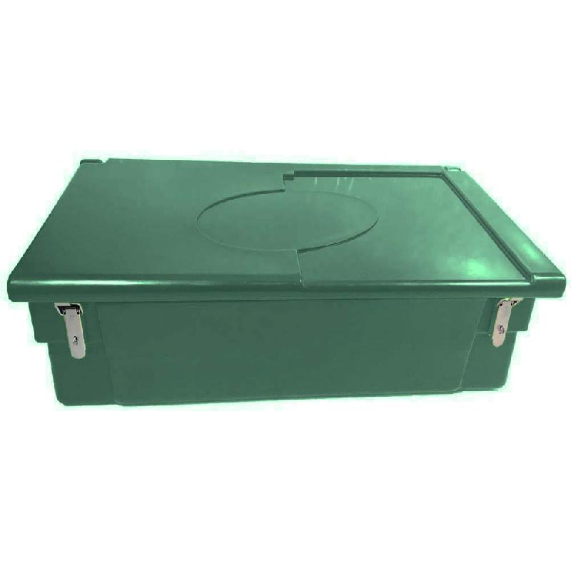 Bac de stockage alimentaire 100L - grenouillères cadenassables - polyéthylène haute densité - vert - Plast'Up Rotomoulage_0