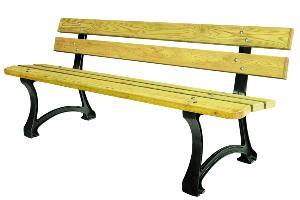 Banc public Le Mans - fonderie soignée - 3 essences de bois au choix - longueur 1800 mm_0