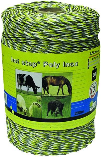 BOBINE FIL POLY INOX W3 3X0.30MM 200M BLANC