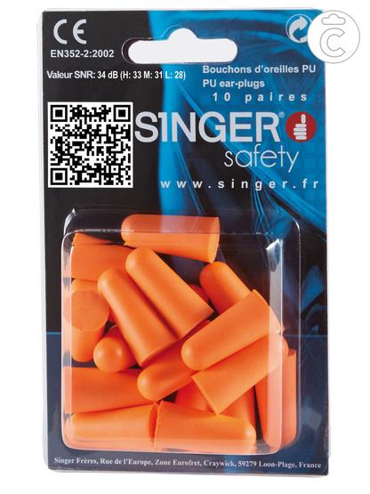 Bouchons d'oreilles en polyuréthane - SNR 34 dB - Blister de 20 pièces - Usage unique_0