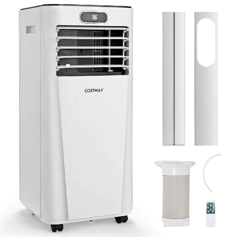Climatiseur mobile 4 en 1 - Rafraîchissement, déshumidification, ventilateur - 7000 BTU - 2 écrans LED - Mode veille - 25㎡ - Minuterie - 20_0006210_0