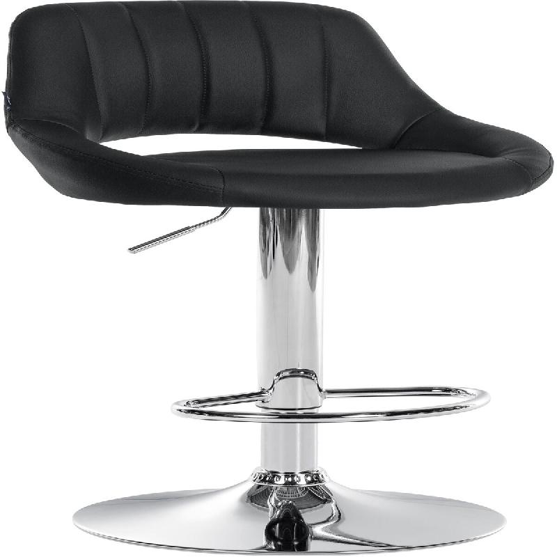 CLP Tabouret de bar Milet en similicuir Noir /Chrome - noir polyester 322417_0