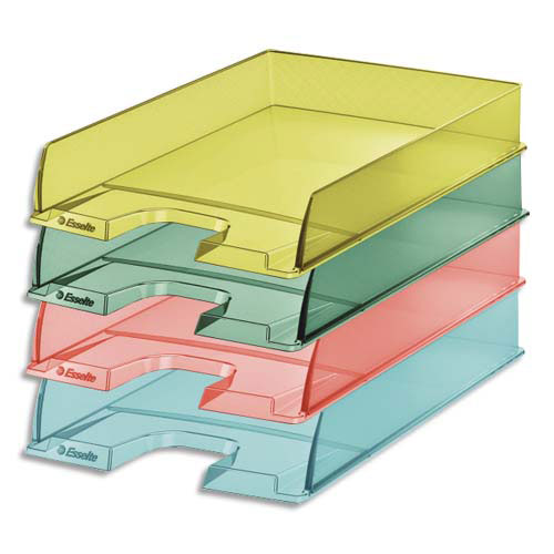CORBEILLE A COURRIER ESSELTE COLOUR'ICE - L25,4 X H6,1 X P35CM - COLORIS ASSORTIS - LOT DE 10