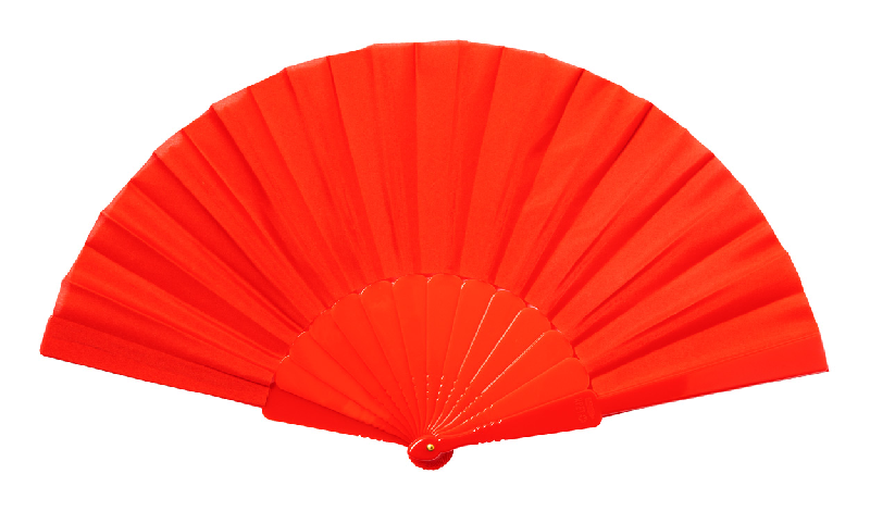 Éventail en polyester RPET avec nervures en PP - Couleur rouge - Poids 47g_0