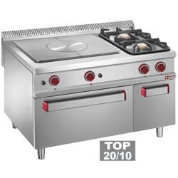 Fourneau taque coup de feu - 2 feux - Four GN 2/1 - Armoire neutre fermée - G9/T2BFA12_0