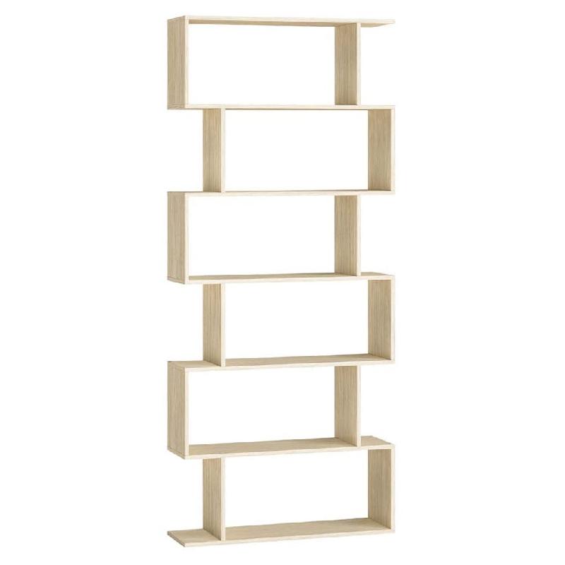Helloshop26 - Bibliothèque contemporain étagère à 6 niveaux meuble de rangement cloison séparateur pour salon chambre bureau beige 12_0004222 - b_0