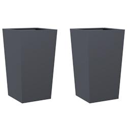 Helloshop26 - Jardinière bac lit surélevé plantes fleurs jardin terrasses lot de 2 45 x 45 x 75 cm acier anthracite 02_0038978 - 3000217964550_0