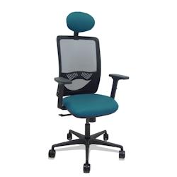 Piqueras y Crespo Silla Zulema sincro malla negra asiento bali verde petróleo brazos 2D ruedas 65mm cabecero - bleu multi-matériau 390SM840B429B2DB6_0
