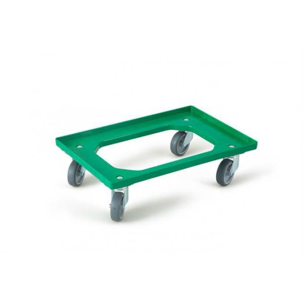 Plateau roulant vert pour bac Euronorm 600x400 mm - 4 roues pivotantes - Rolléco_0