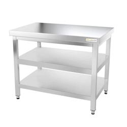 Table de travail en inox 1200 x 700 mm avec 2 étagères PREMIUM / GOLDINOX - gris inox 3701770800827_0