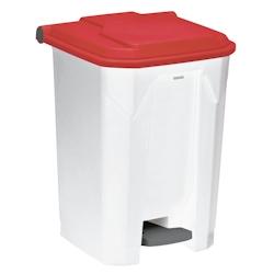 Rossignol - Poubelle de tri à pédale 50L UTILO - blanc/rouge - rouge plastique 54043_0