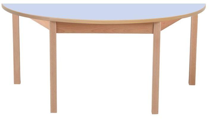 Table d'école demi-lune 120x60 cm Paloma - Bois massif, plateau mélaminé ou stratifié, normes environnementales_0