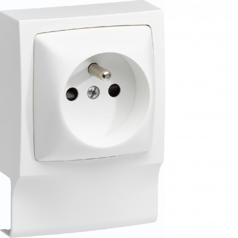 Adaptateur blanc pour moulure - PVC - H. 9.4 cm x P. 3.8 cm - Normes NF EN 50085-2-1 NF C 15-100_0