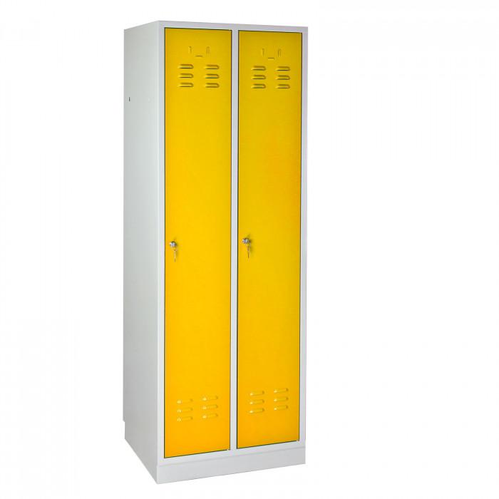 Armoire vestiaire 2 portes jaune - 600 x 500 x 1775 mm_0