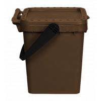 Bio-seau composteur 20L - Polypropylène - Marron RAL 8014 - Couvercle perforé et poignée pliante_0