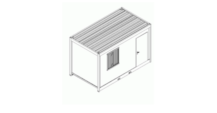 Bungalow de chantier cubo 400 / monobloc/ ossature en métal / parois en panneau sandwich / 4.36 x 2.45 x 2.73 m_0