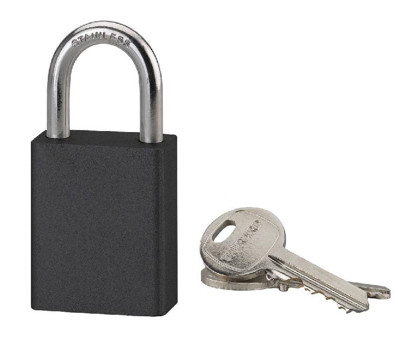 Cadenas à clé Cobble 38 mm noir - Aluminium anodisé - Double verrouillage et protection anti-crochetage_0