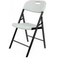 Chaise pliante Malaga - robuste et légère - assise en polypropylène M4 - coloris blanc cassé grainé_0