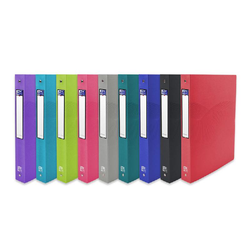 CLASSEURS 4 ANNEAUX RONDS OXFORD OSMOSE A4 EN POLYPROPYLENE - DOS 40 MM CAPACITE 250 FEUILLES - COLORIS ASSORTIS OPAQUES/TRANSLUCIDES  - LOT DE 14
