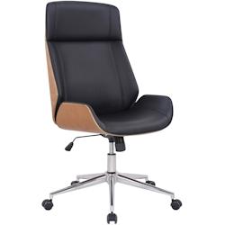 CLP Fauteuil de bureau Varel en similicuir avec coque de siège en bois Nature / Noir - beige polyester 314573_0