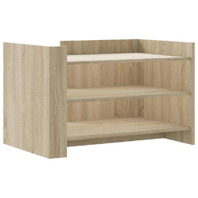 Décoshop26 - Table basse avec étagères design simple 80 x 50 x 50 cm bois d'ingénierie couleur chêne DEC039002 - Bois massif 3000264150432_0