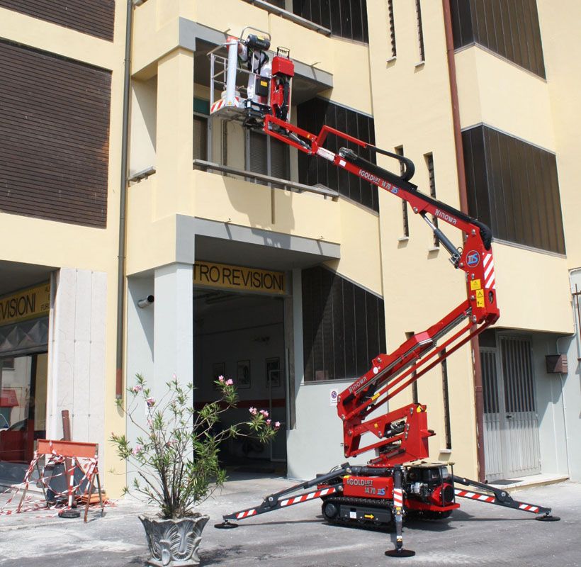 Goldlift 14.70 iiis - nacelle araignée - hinowa s.P.A. - capacité nacelle chenillée 120kg à 200kg_1