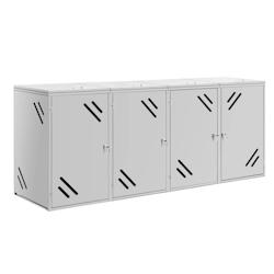 Helloshop26 - Cache-poubelle habillage abri 4 x 240 litres fentes d'aération acier inoxydable 201 argent métallisé 14_0008487 - 3000221126531_0