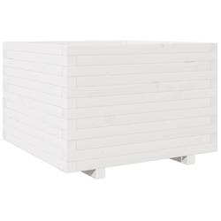 Helloshop26 - Jardinière bac lit surélevé plantes fleurs terrasse jardin 70 x 70 x 49,5 cm bois de pin massif blanc 02_0037825 - 3000217632770_0
