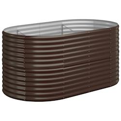 Helloshop26 - Jardinière bac lit surélevé plantes fleurs terrasse jardin de jardin acier enduit de poudre marron 02_0039503 - 3000218553845_0