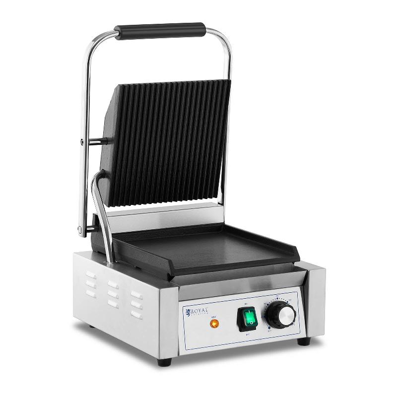 MACHINE À PANINI TOASTER ÉLECTRIQUE PLANCHA ÉLECTRIQUE PROFESSIONNELLE RAINURÉE + LISSE 1 800 WATTS ACIER INOXYDABLE 14_0004011_0