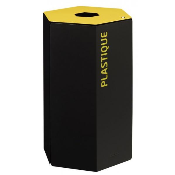 Poubelle de tri sélectif 50 litres - Hexatri - Couvercle jaune colza - Marque Rossignol_0