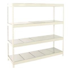 PROREGAL Étagère pour Charges Lourdes METAL BEAST FOUR | HxLxP 200x180x75cm | 600kg par Niveau | Blanc - blanc métal PR_RS18-161_0