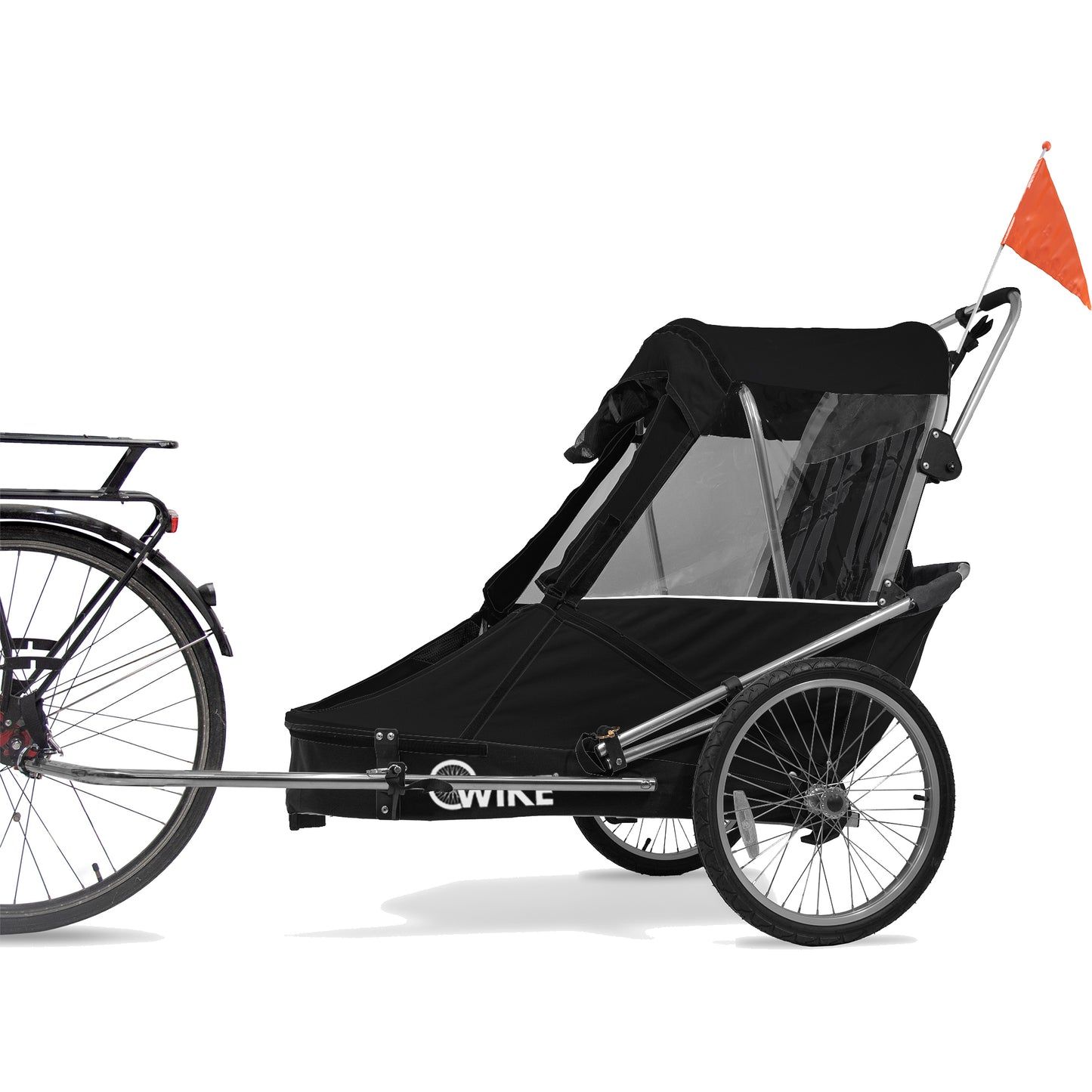 Remorque vélo pour le transport des enfants, adolescents et adultes de moins d'1,62m et de moins de 57 kg - Wike_1