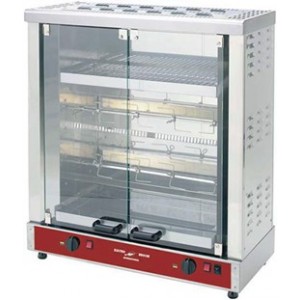 Rôtissoire professionnelle à gaz - 2 broches avec réserve incorporée - Capacité 8/10 poulets_0