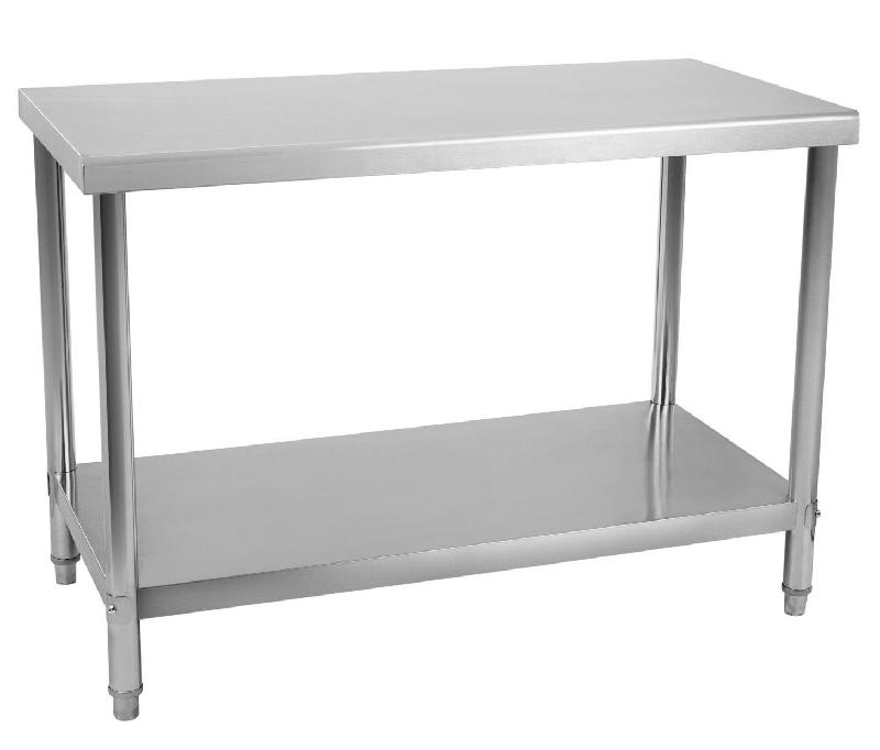 TABLE DE TRAVAIL PROFESSIONNELLE ACIER INOX PIEDS AJUSTABLE 120 X 70 CM 3614083_0