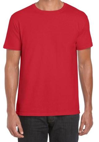 TEE-SHIRT MANCHES COURTES COL ROND ROUGE T.L