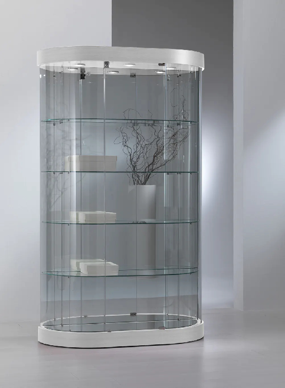 Vitrine 209/mva cylindrique semi-ovale - blanc poli_0